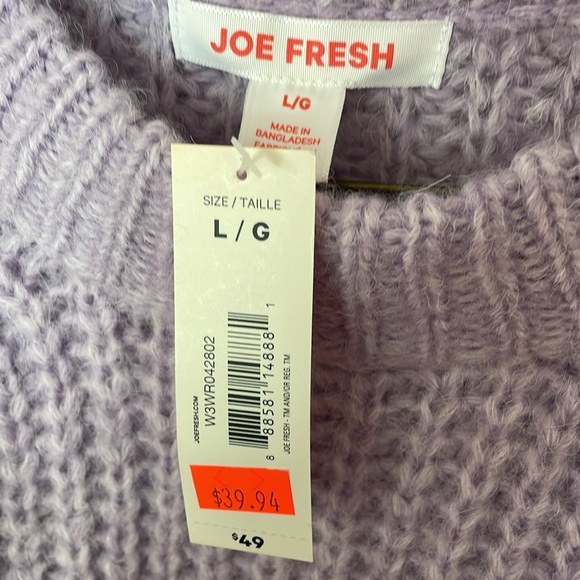 Joe Fresh purple lilac sweater, size large - Picture 2 of 4